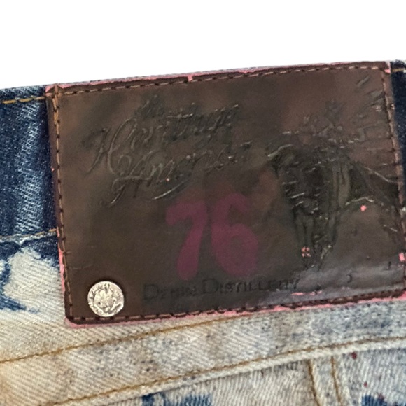 HERITAGE by AMERICA 76 JEANS MEN 36x33 Distressed Cotton Blue Denim Distillery - Picture 11 of 11